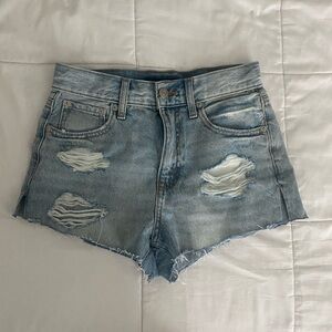 Aeropostale Blue Distressed Jean Shorts